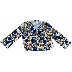 ZARA Basic size Small Floral multicolor crop blouse Shirt